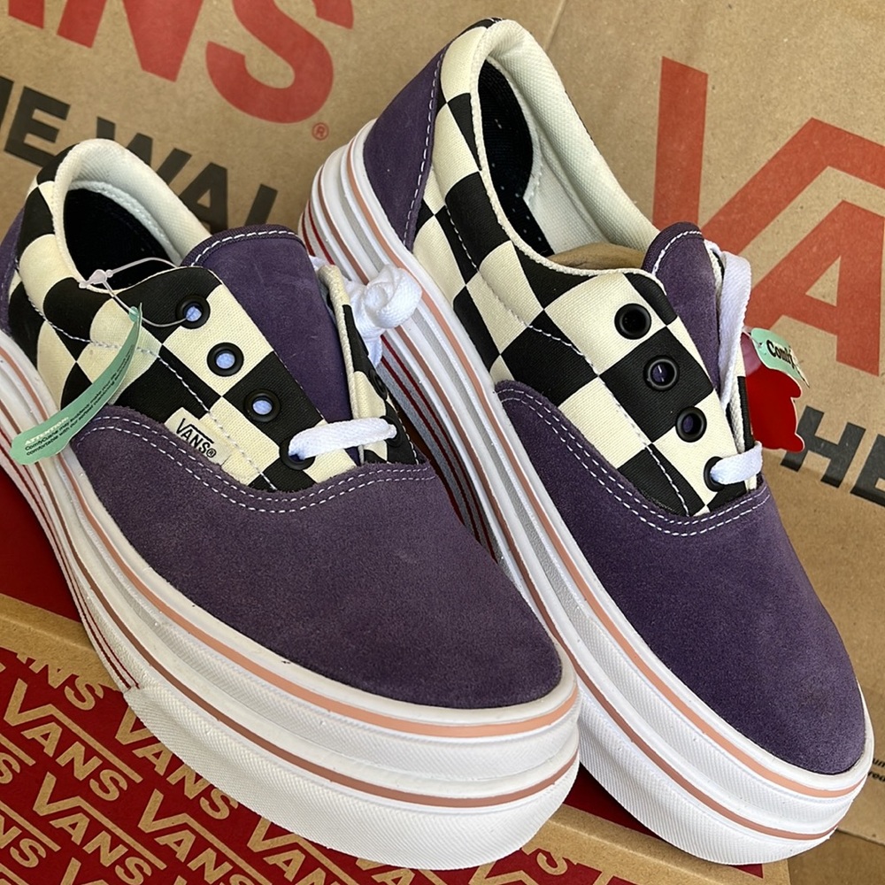 Vans COMFYCUSH ERA Suede/Canvas PurpleV/Classic White sneakers - platforms WMNS - Picture 7 of 16